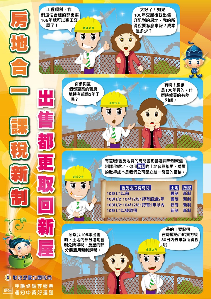 房地合一課稅新制-出售都更取回新屋文宣