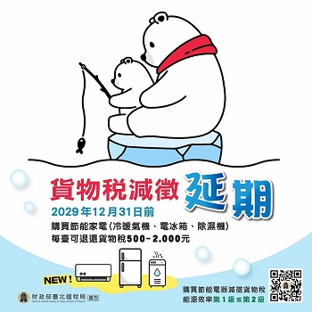 貨物稅減徵延期至2029年12月31日文宣