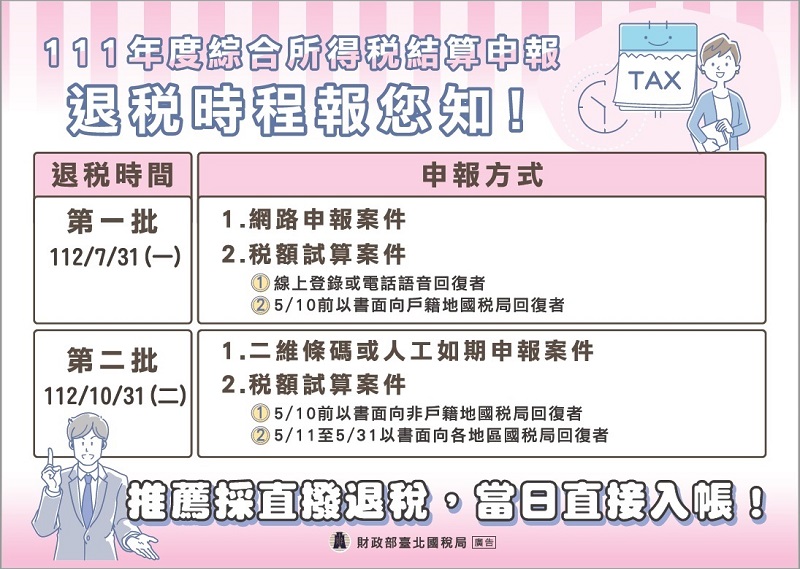 111年度綜合所得稅結算申報  報稅日程報您知文宣