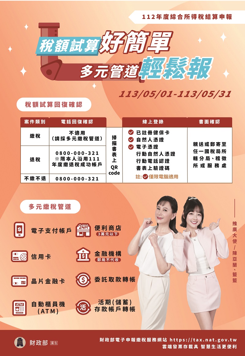 稅額試算好簡單 多元管道輕鬆報文宣