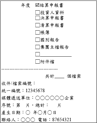 外標籤填寫範例