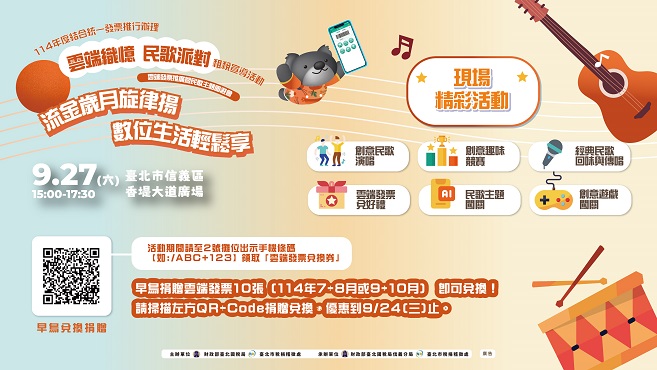 114年度結合統一發票推行辦理雲端織憶民歌派對租稅宣導活動圖片